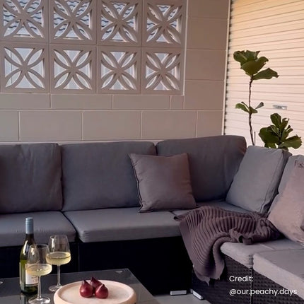 8PCS Outdoor Furniture Modular Lounge Sofa Lizard-Grey.