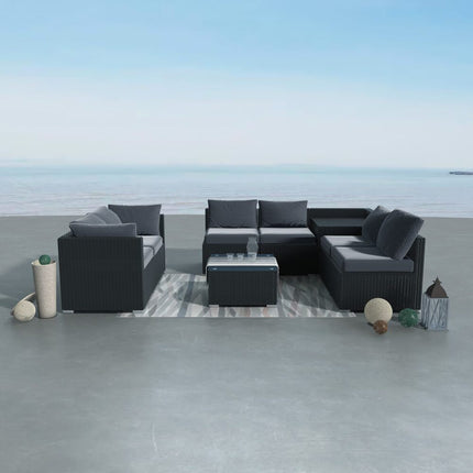 8PCS Outdoor Furniture Modular Lounge Sofa Lizard-Grey.