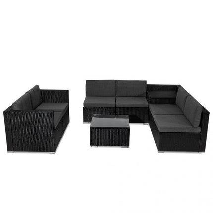 8PCS Outdoor Furniture Modular Lounge Sofa Lizard-Grey.