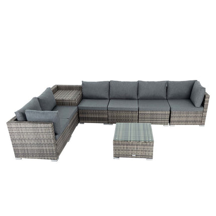 8PCS Outdoor Furniture Modular Lounge Sofa Lizard-Grey.