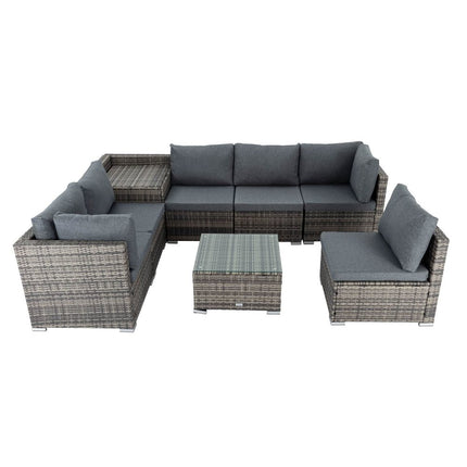 8PCS Outdoor Furniture Modular Lounge Sofa Lizard-Grey.