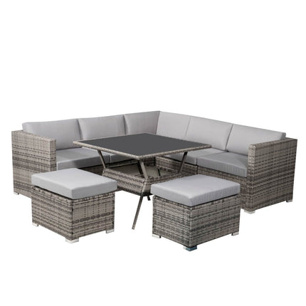 Outdoor PE Wicker Storage Box Garden 320L-Grey.