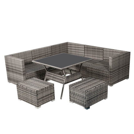 Outdoor PE Wicker Storage Box Garden 320L-Grey.