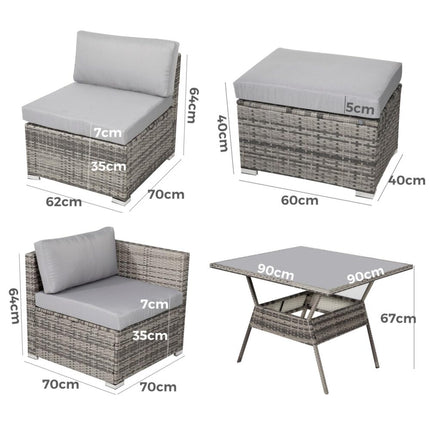 Outdoor PE Wicker Storage Box Garden 320L-Grey.