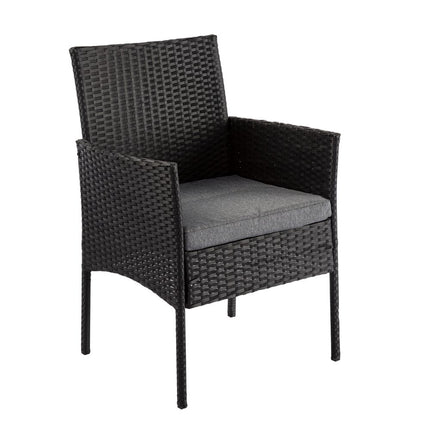 3PC Outdoor Table and Chairs Set-Black.