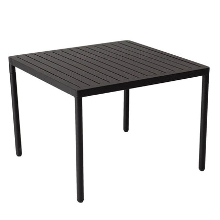Eden 4-Seater Outdoor Lounge Set with Coffee Table in Black-Stylish Textile and Rope Design.