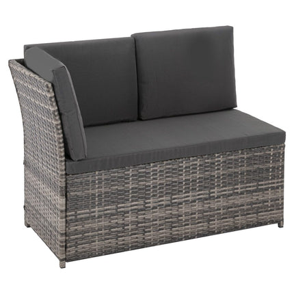 Eden 4-Seater Outdoor Lounge Set with Coffee Table in Black-Stylish Textile and Rope Design.