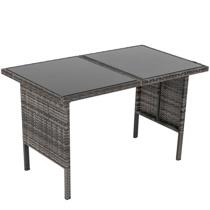 Eden 4-Seater Outdoor Lounge Set with Coffee Table in Black-Stylish Textile and Rope Design.