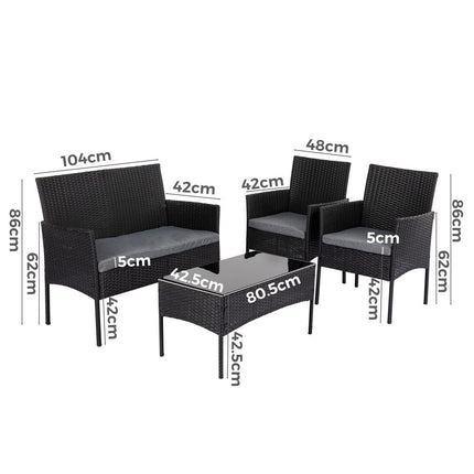 4 Pack Foldable Drawer Dividers Storage Boxes (Black)