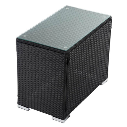 Black Wicker End Table.