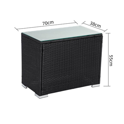 Black Wicker End Table.