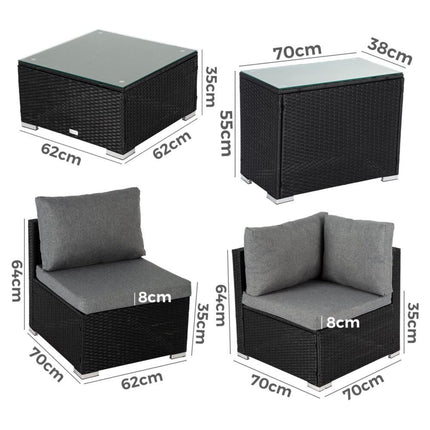 Black Wicker End Table.