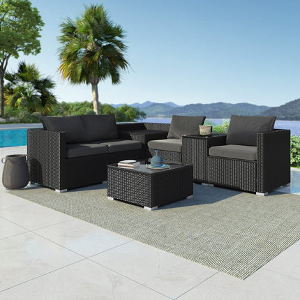 Rectangular Marble-Effect Table.