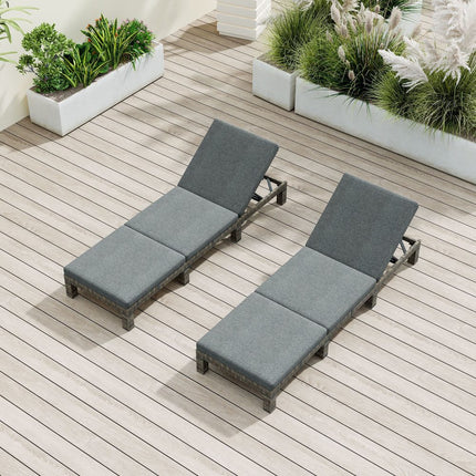 Grey Rattan Sunbed with Adjustable Recline.