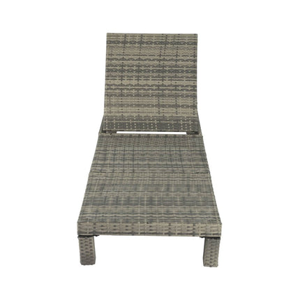 Grey Rattan Sunbed with Adjustable Recline.