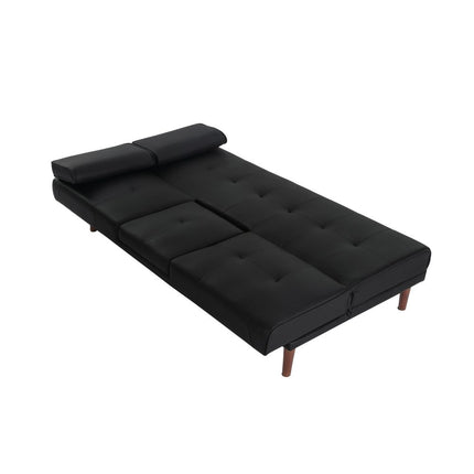 Modern Outdoor 7 Piece Lounge Set with Slatted Polywood Design Tables