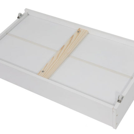 2 x Wooden Bed Frame Storage Trundle Drawers-White.