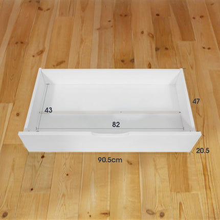 2 x Wooden Bed Frame Storage Trundle Drawers-White.
