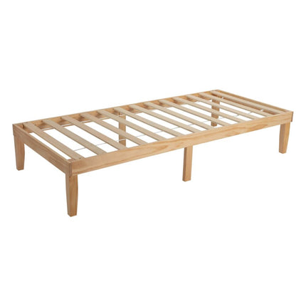 Single Size Warm Wooden Natural Bed Base Frame – King Single.