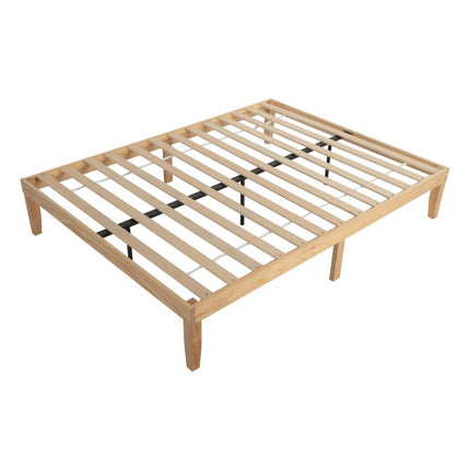 Warm Wooden Natural Bed Base Frame – Queen.