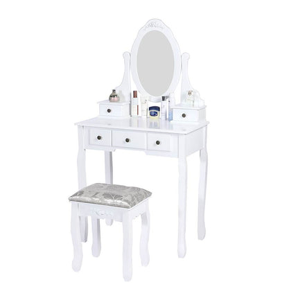 Removable Bathroom Side Cabinet Toilet Caddy with Storage Drawers- White.