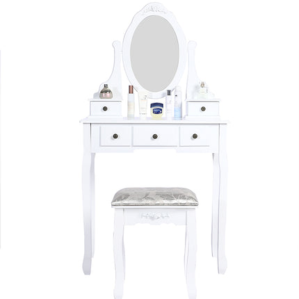 Removable Bathroom Side Cabinet Toilet Caddy with Storage Drawers- White.