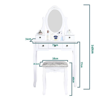 Removable Bathroom Side Cabinet Toilet Caddy with Storage Drawers- White.