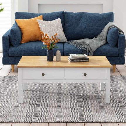 Luxe Ribbed Round Coffee Table Wooden.