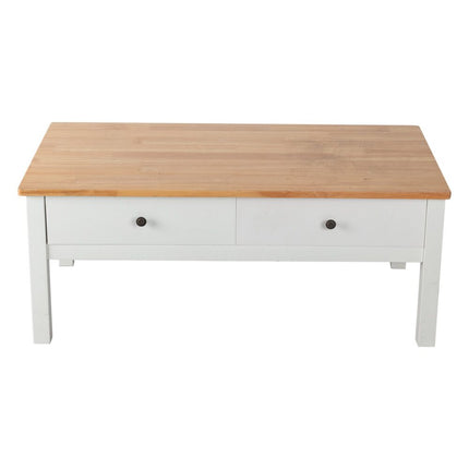 Luxe Ribbed Round Coffee Table Wooden.