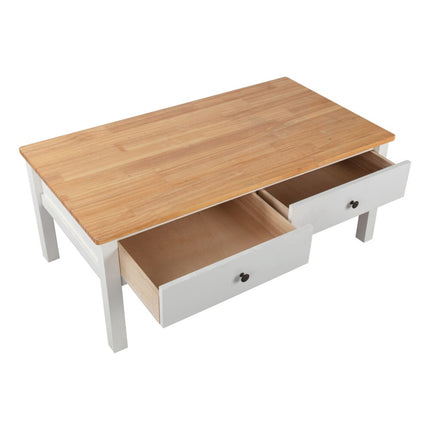 Luxe Ribbed Round Coffee Table Wooden.