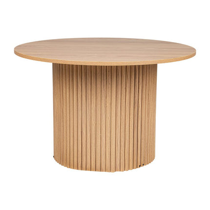 Luxe Ribbed Round Coffee Table Wooden.