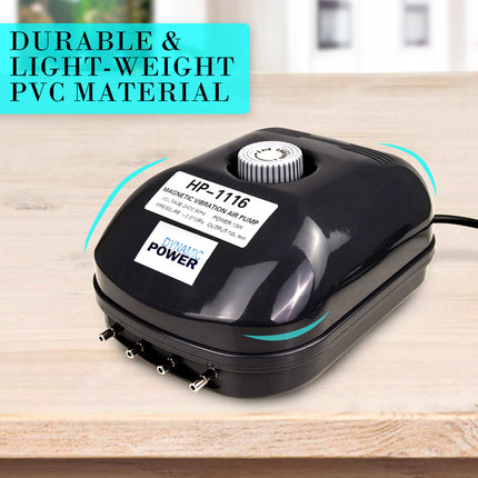 Aquarium Air Pump Oxygen Hydroponic 4 Outlet 360L/H 13W.