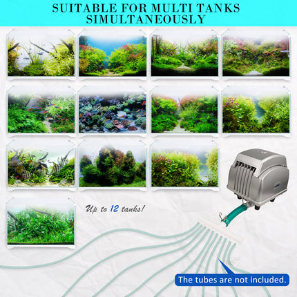 Aquarium Air Pump Oxygen Hydroponic 12 Outlet 4500L/H 65W.
