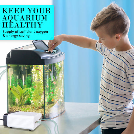 Aquarium Air Pump Oxygen Hydroponic 4 Outlet 670L/H 8W WHITE.