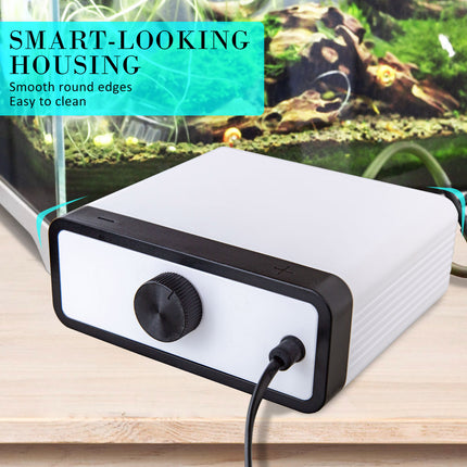 Aquarium Air Pump Oxygen Hydroponic 4 Outlet 670L/H 8W WHITE.