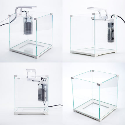 Aquarium Starfire Glass Fish Tank Set Filter Pump 16L.