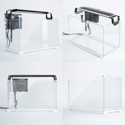 Aquarium Starfire Glass Fish Tank Set Filter Pump 39L.