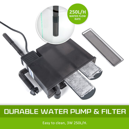 Aquarium Starfire Glass Fish Tank Set Filter Pump 39L.