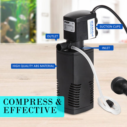 Aquarium Submersible Filter Pond Pump 600L/H 8W 1m.