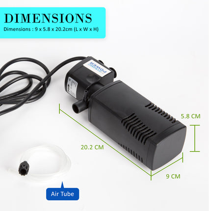 Aquarium Submersible Filter Pond Pump 600L/H 8W 1m.