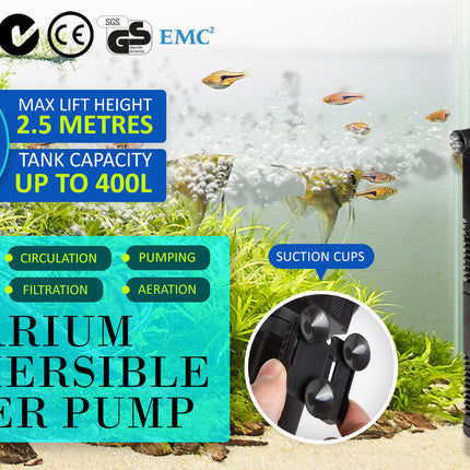 Aquarium Submersible Filter Pond Pump 1600L/H 35W 2.5m.