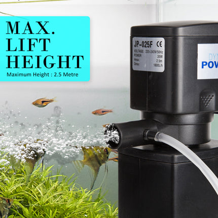 Aquarium Submersible Filter Pond Pump 1600L/H 35W 2.5m.
