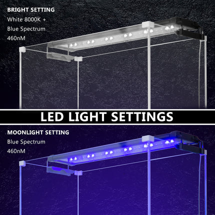 11W Aquarium Blue White LED Light for Tank 50-70cm.