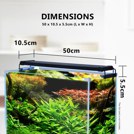 11W Aquarium Blue White LED Light for Tank 50-70cm.