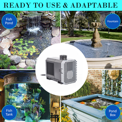 Aquarium Submersible Pond Water Pump 5000L/H 80W 3.8m.