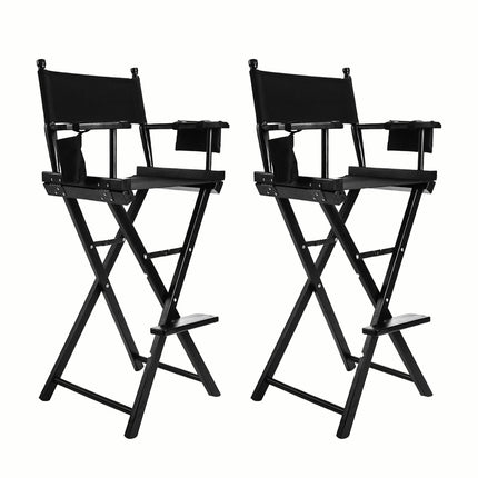 2X Director Movie Folding Tall Chair 76cm DARK HUMOR.