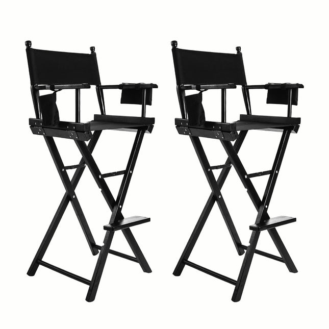 2X Director Movie Folding Tall Chair 76cm DARK HUMOR.