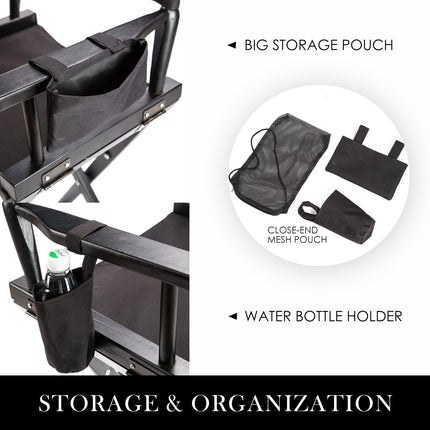 2X Director Movie Folding Tall Chair 76cm DARK HUMOR.