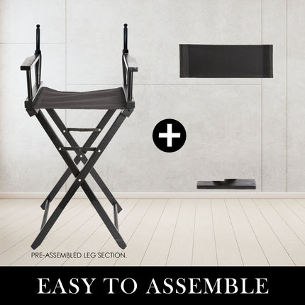 2X Director Movie Folding Tall Chair 76cm DARK HUMOR.