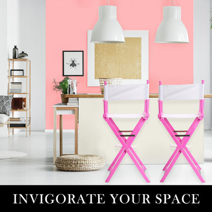 Director Movie Folding Tall Chair 76cm PINK HUMOR.